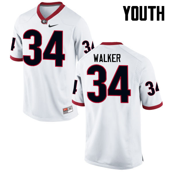 Georgia Bulldogs Youth Herschel Walker #34 White Stitched College UGA Football Jersey 23SV011RU